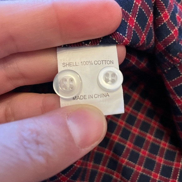 Pop England Red Blue Cotton Flannel Button Up down Men S small - Picture 5 of 5